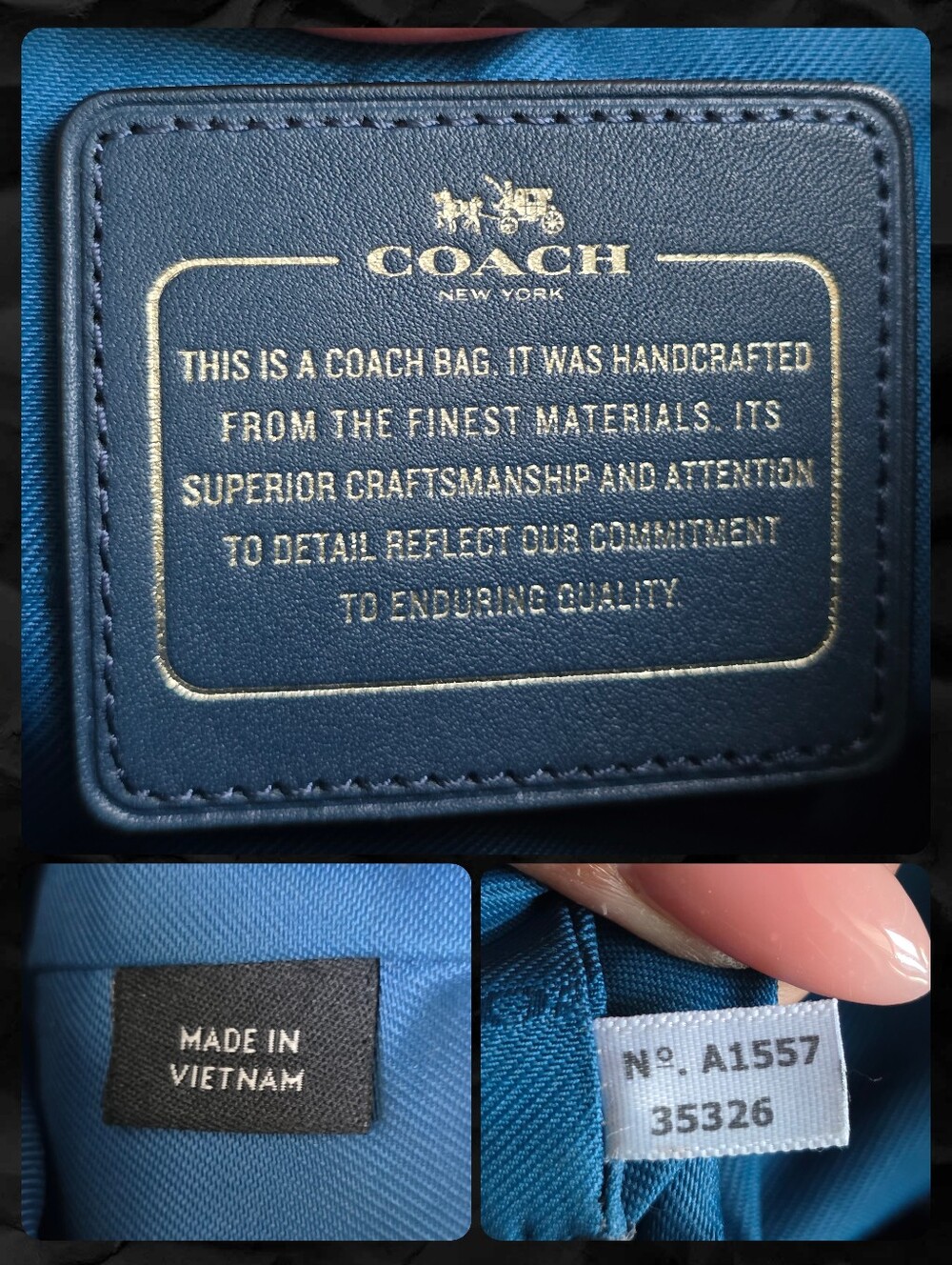 Coach 35326 Scout Hobo Python Embossed Denim Blue Leather Crossbody Bag - Picture 15 of 16
